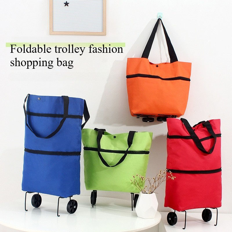 Pull Cart Fold - Portable Folding Shopping Cart with Wheels