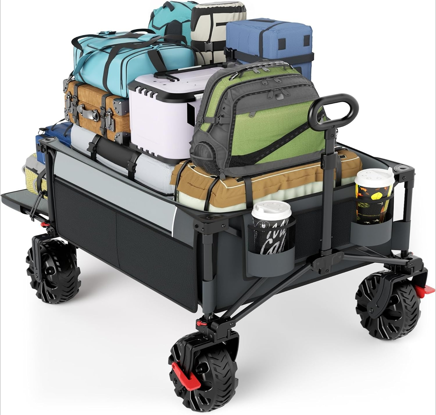 Pull Cart Fold - Extra Wide Heavy Duty Wagon Cart