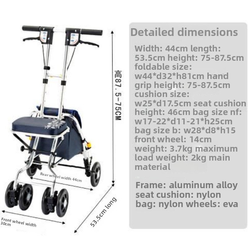 Folding Rollator Walker with S - Pull Cart Fold incelemesi ve fiyatı
