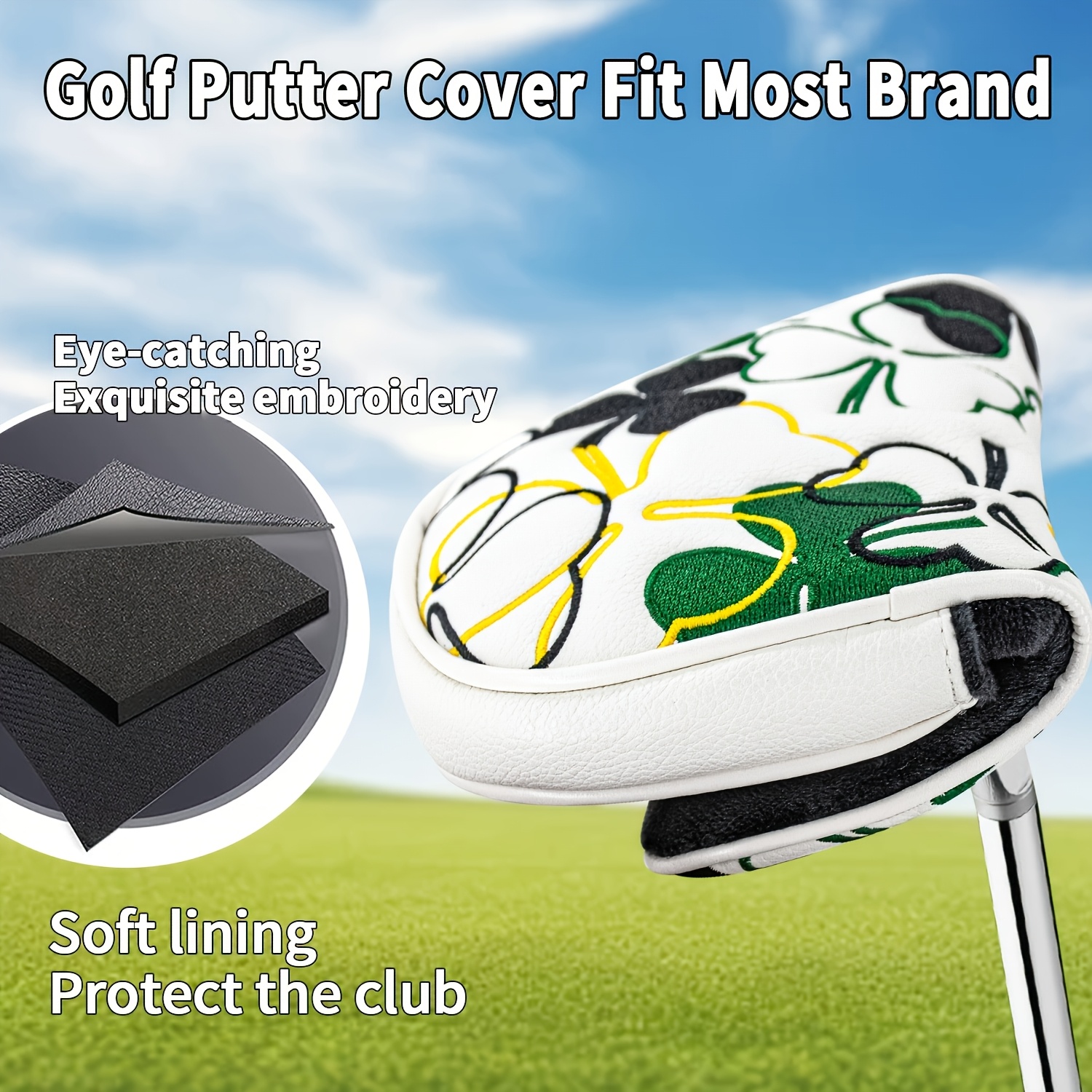 1pc PU Golf Putter Cover with  - Golf Equipment Rack incelemesi ve fiyatı